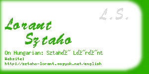 lorant sztaho business card